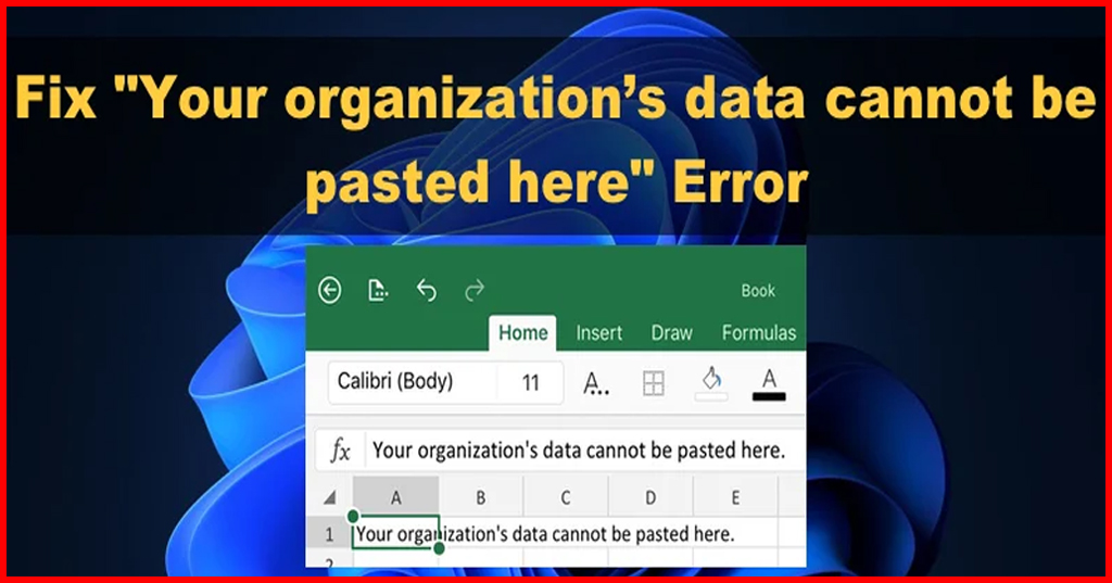 your organization's data cannot be pasted here